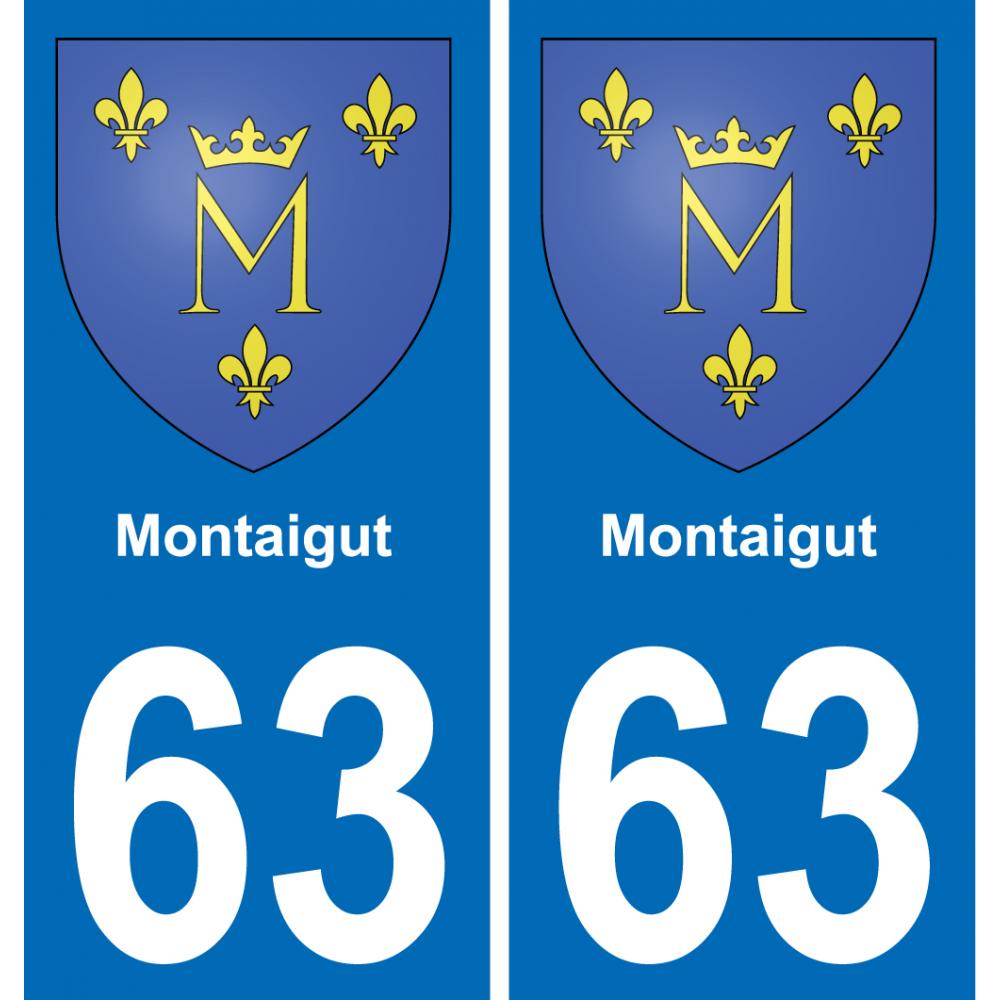 63 Montaigut blason autocollant plaque stickers ville