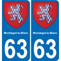 63 Montaigut-le-Blanc blason autocollant plaque stickers ville