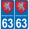 63 Montaigut-le-Blanc wappen aufkleber typenschild aufkleber stadt