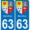 63 Mont-Dore coat of arms sticker plate stickers city