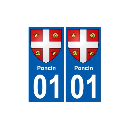 01 Poncin ville autocollant plaque sticker