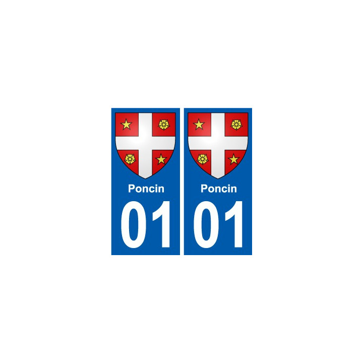 01 Poncin ville autocollant plaque sticker