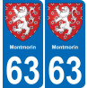 63 Montmorin coat of arms sticker plate stickers city