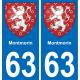 63 Montmorin wappen aufkleber typenschild aufkleber stadt