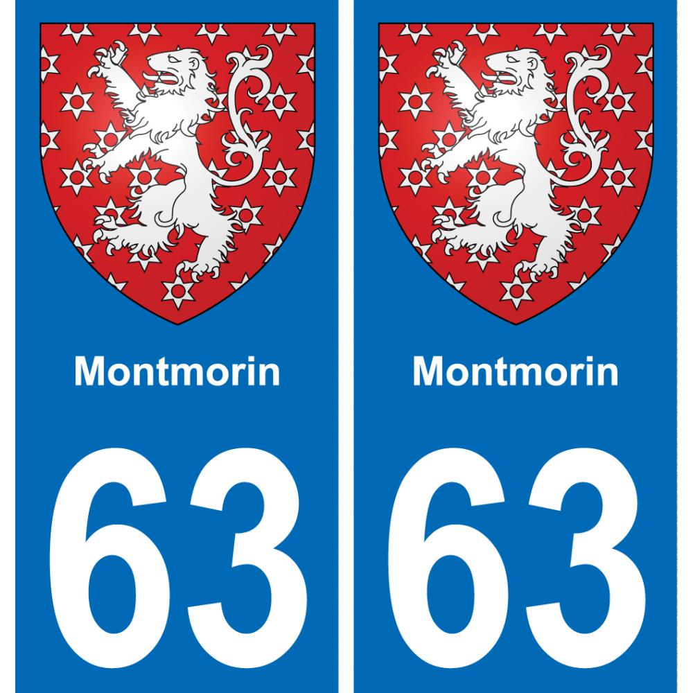 63 Montmorin escudo de armas de la etiqueta engomada de la placa de pegatinas de la ciudad