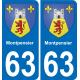 63 Montpensier coat of arms sticker plate stickers city