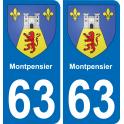 63 Montpensier blason autocollant plaque stickers ville