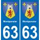 63 Montpensier coat of arms sticker plate stickers city