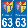63 Montpeyroux blason autocollant plaque stickers ville