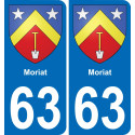 63 Moriat coat of arms sticker plate stickers city