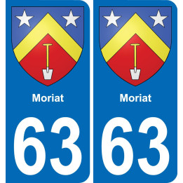 63 Moriat escudo de armas de la etiqueta engomada de la placa de pegatinas de la ciudad