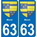 63 Murol coat of arms sticker plate stickers city