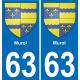 63 Murol coat of arms sticker plate stickers city