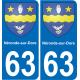 63 Néronde-sur-Dore escudo de armas de la etiqueta engomada de la placa de pegatinas de la ciudad