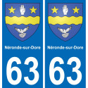 63 Néronde-sur-Dore stemma adesivo piastra adesivi città