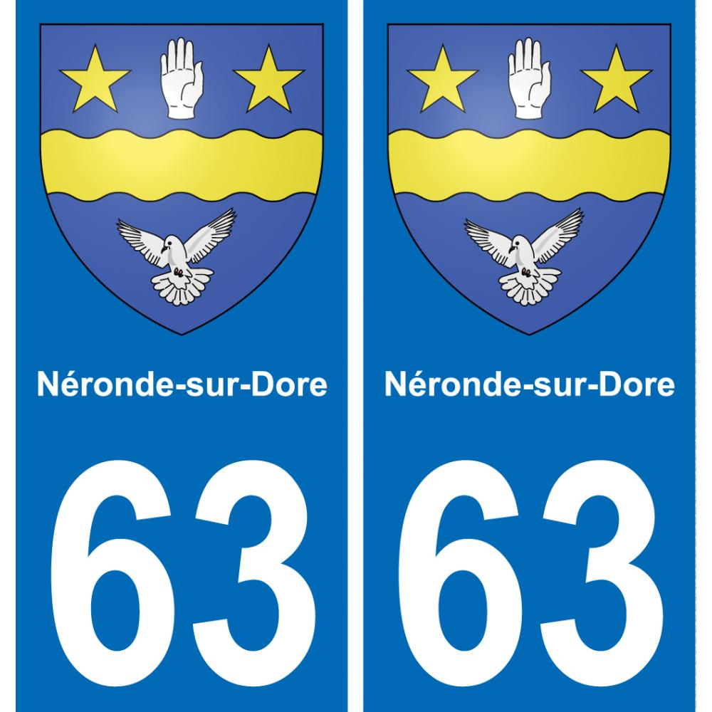 63 Néronde-sur-Dore coat of arms sticker plate stickers city