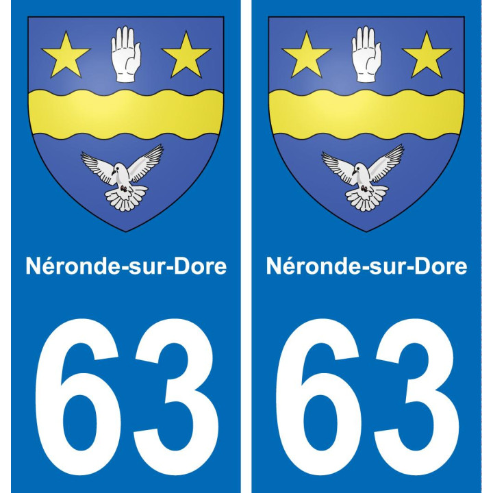 63 Néronde-sur-Dore blason autocollant plaque stickers ville
