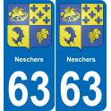 63 Neschers wappen aufkleber typenschild aufkleber stadt