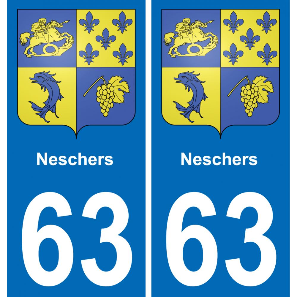 63 Neschers wappen aufkleber typenschild aufkleber stadt