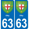 63 Olby coat of arms sticker plate stickers city