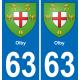 63 Olby blason autocollant plaque stickers ville