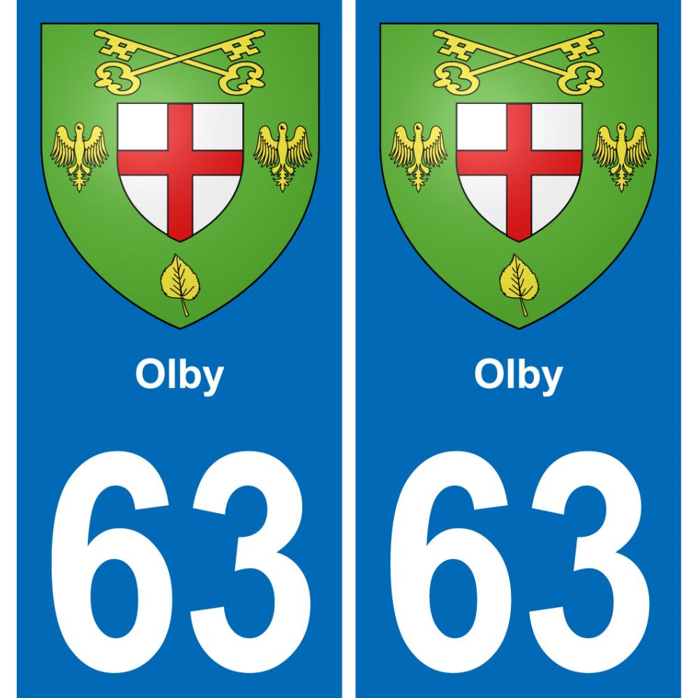 63 Olby wappen aufkleber typenschild aufkleber stadt