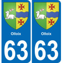 63 Olloix wappen aufkleber typenschild aufkleber stadt