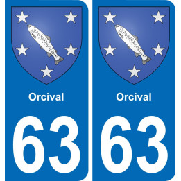 63 Orcival blason autocollant plaque stickers ville