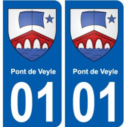 01 Pont de Veyle ville autocollant plaque sticker