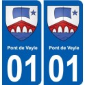01 Pont de Veyle ville autocollant plaque sticker