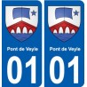 01 Pont de Veyle ville autocollant plaque sticker
