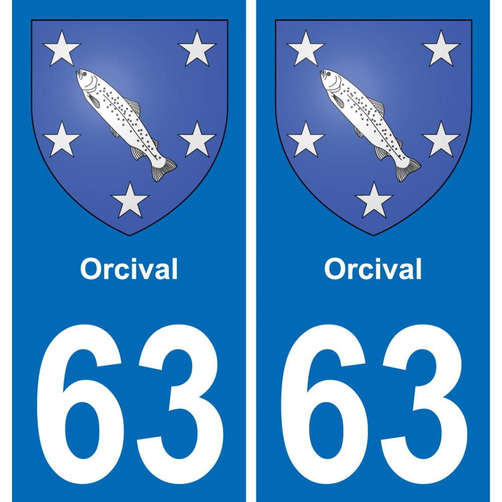 63 Orcival blason autocollant plaque stickers ville