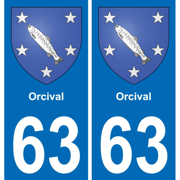 63 Orcival blason autocollant plaque stickers ville