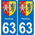 63 Pardines wappen aufkleber typenschild aufkleber stadt