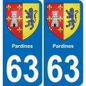 63 Pardines wappen aufkleber typenschild aufkleber stadt