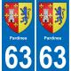 63 Pardines wappen aufkleber typenschild aufkleber stadt