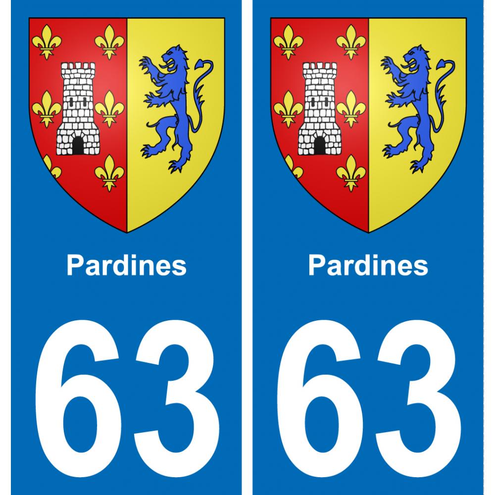63 Pardines wappen aufkleber typenschild aufkleber stadt