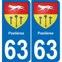 63 Paslières blason autocollant plaque stickers ville