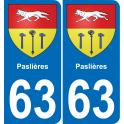 63 Paslières wappen aufkleber typenschild aufkleber stadt
