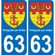 63 Pérignat-sur-Allier blason autocollant plaque stickers ville