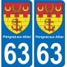 63 Pérignat-sur-Allier coat of arms sticker plate stickers city