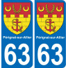 63 Pérignat-sur-Allier wappen aufkleber typenschild aufkleber stadt