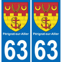 63 Pérignat-sur-Allier stemma adesivo piastra adesivi città