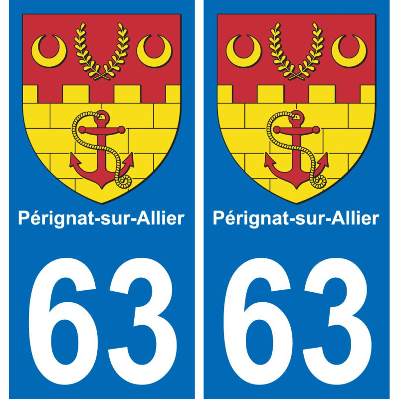 63 Pérignat-sur-Allier stemma adesivo piastra adesivi città