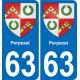 63 Perpezat blason autocollant plaque stickers ville