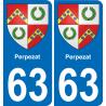 63 Perpezat coat of arms sticker plate stickers city