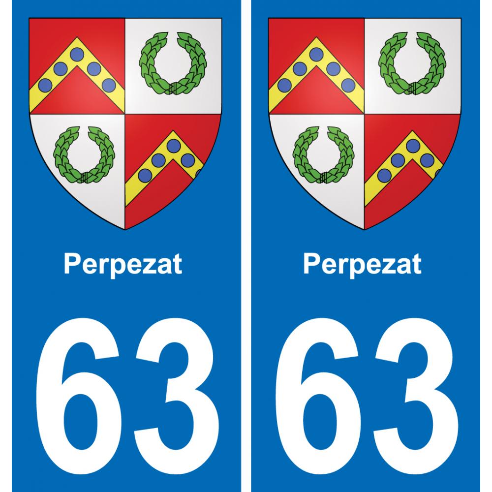 63 Perpezat coat of arms sticker plate stickers city