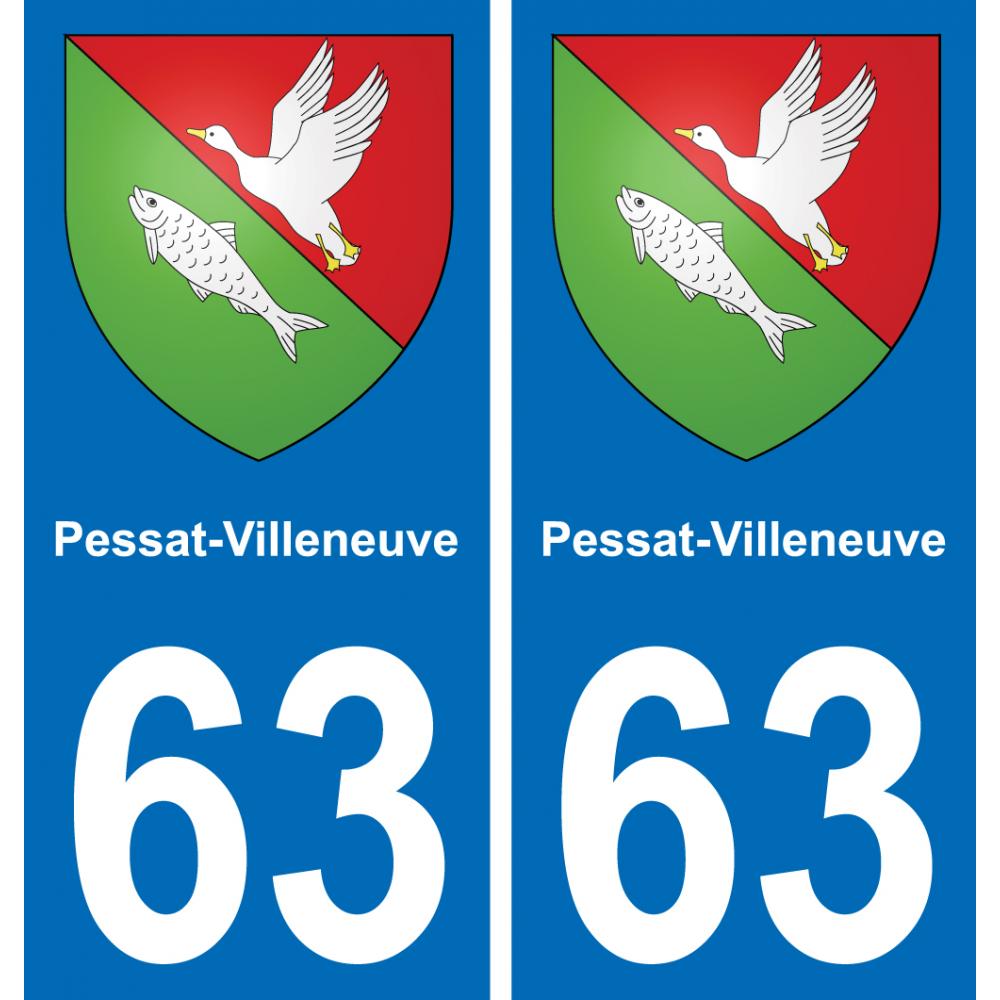 63 Pessat-Villeneuve wappen aufkleber typenschild aufkleber stadt