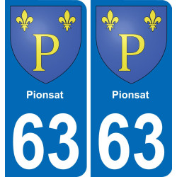 63 Pionsat wappen aufkleber typenschild aufkleber stadt