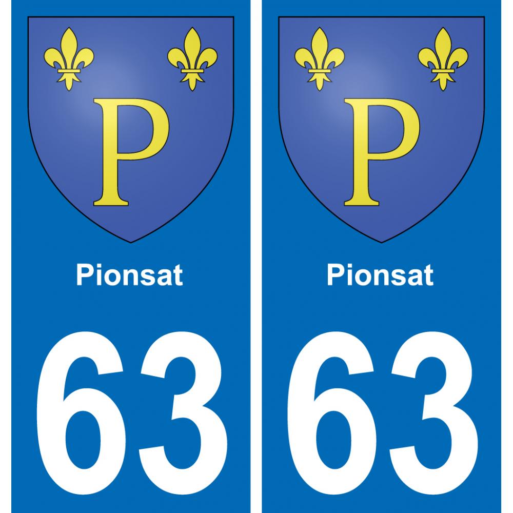 63 Pionsat blason autocollant plaque stickers ville